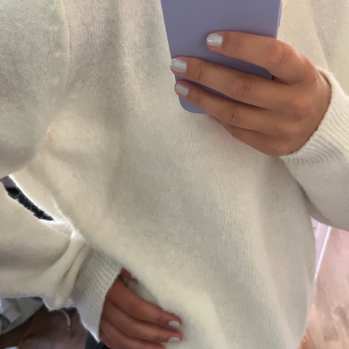 Vit Stickad tröja - 90