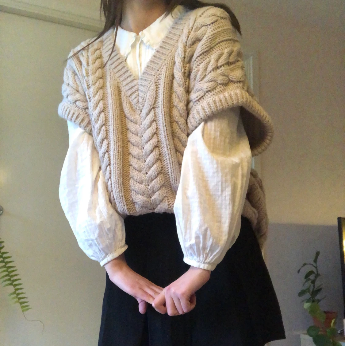 Oversize stickad väst - 91