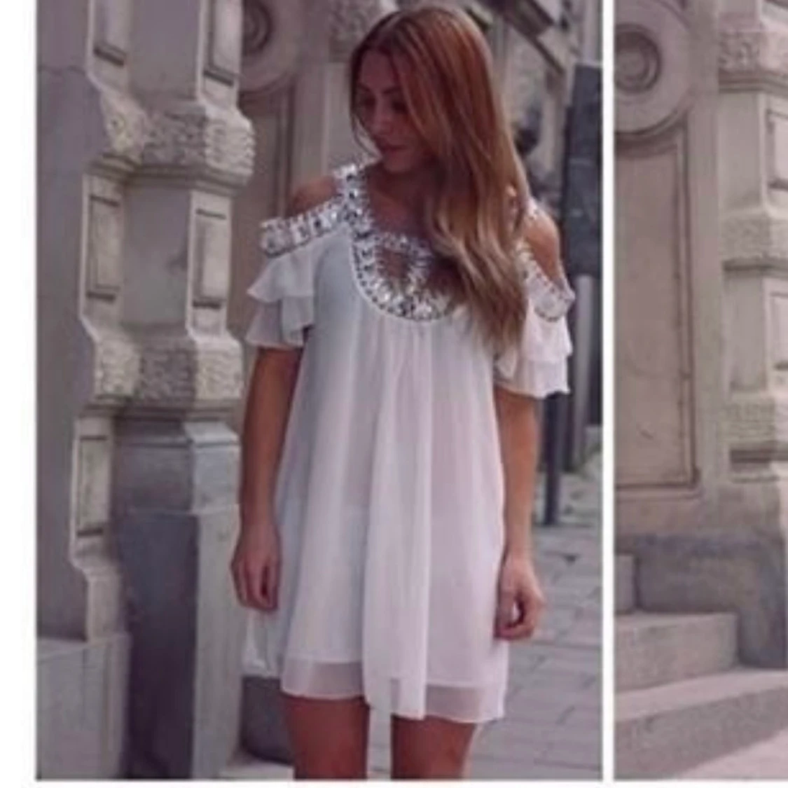 Vit studentklänning - 90