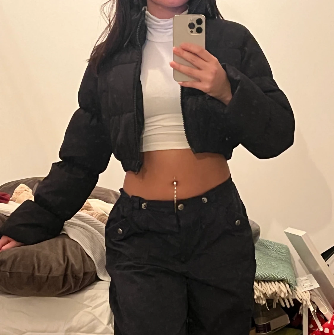 Croppad puffer jacka