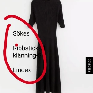 S-Ribbstickad klänning Lindex Sökes  - Ribbstickad klänning