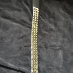 Nitbälte - Säljer nitbälte för det inte kommer till användning. Det är klippt i och har gjort ett eget hål. Hela bältet är 97cm och till hålet är det 90cm.nypris 350kr säljer för 150+frakt(skulle tro att frakten blir 49-59)