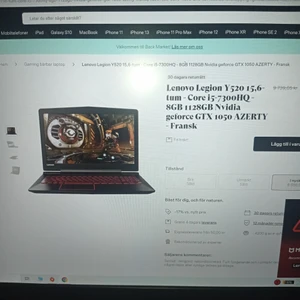 Lenovo Legion y520 speldator - 15,6 tum, core i5-7300hq - 8gb ram - 1128gb nividia GeForce GTX 1050 AZERTT Sparsamt använd, nyligen rengjord. Kan diskutera priset. (Pris i butik 9,700) ring om du vill diskutera; 070-437 94 67. Bor du i Uppsala eller Alunda kan jag mötas upp så du får s