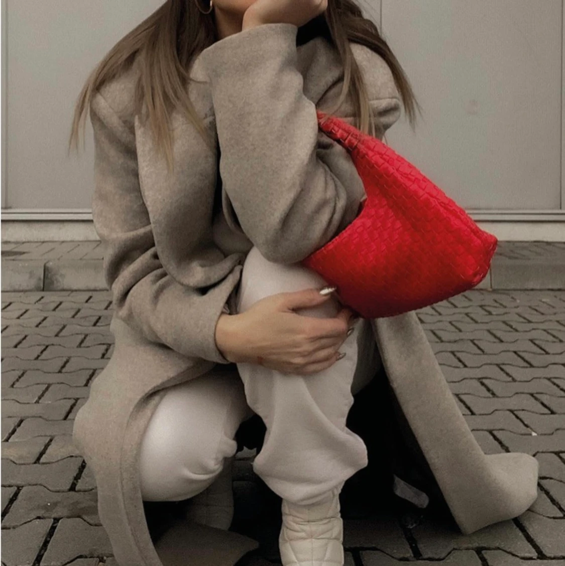 Röd bottega liknande väska från nakd - 91