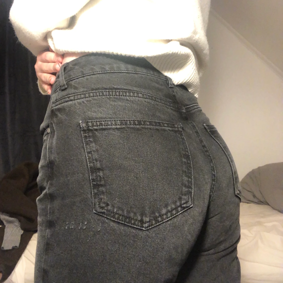 Vida grå/svarta jeans - 90