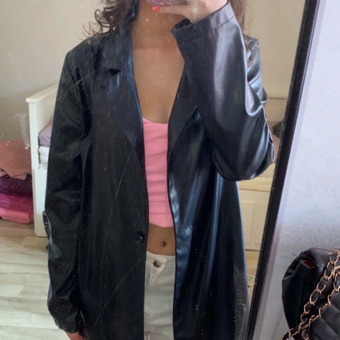 Fejk skinns kavaj SVART - 90