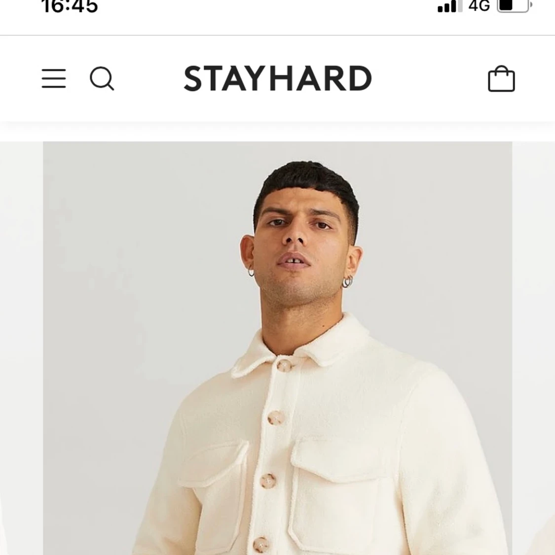 Mjuk overshirt beige/crämvit - 91