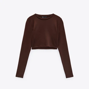 Zara långärmad crop top  - En brun långärmad crop top från Zara i superbra skick! Nypris 129 kr 🤎 