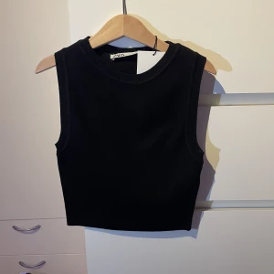 Svart topp från Zara - Svart topp från Zara, nyskick, aldrig använd med prislappen kvar.  Tjockt material.  Storlek S men XS funkar också 
