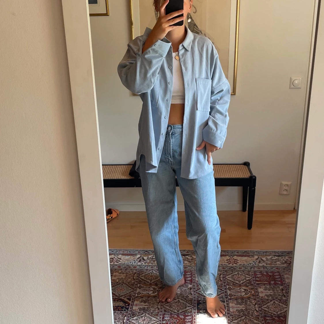 Blå manchester-skjorta från zara 