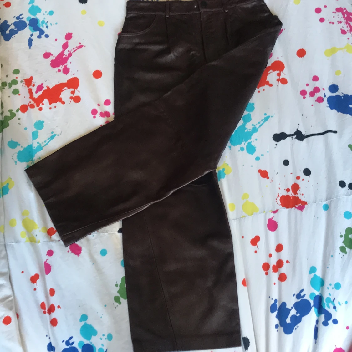 Bruna äkta läderbyxor från Zara - 90