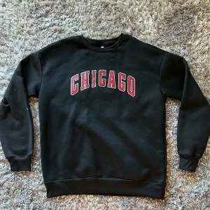 Svart tröja med tryck - Svart sweatshirt från Shein. Använd några fåtal gånger och inga defekter💕Skriv för fler bilder!