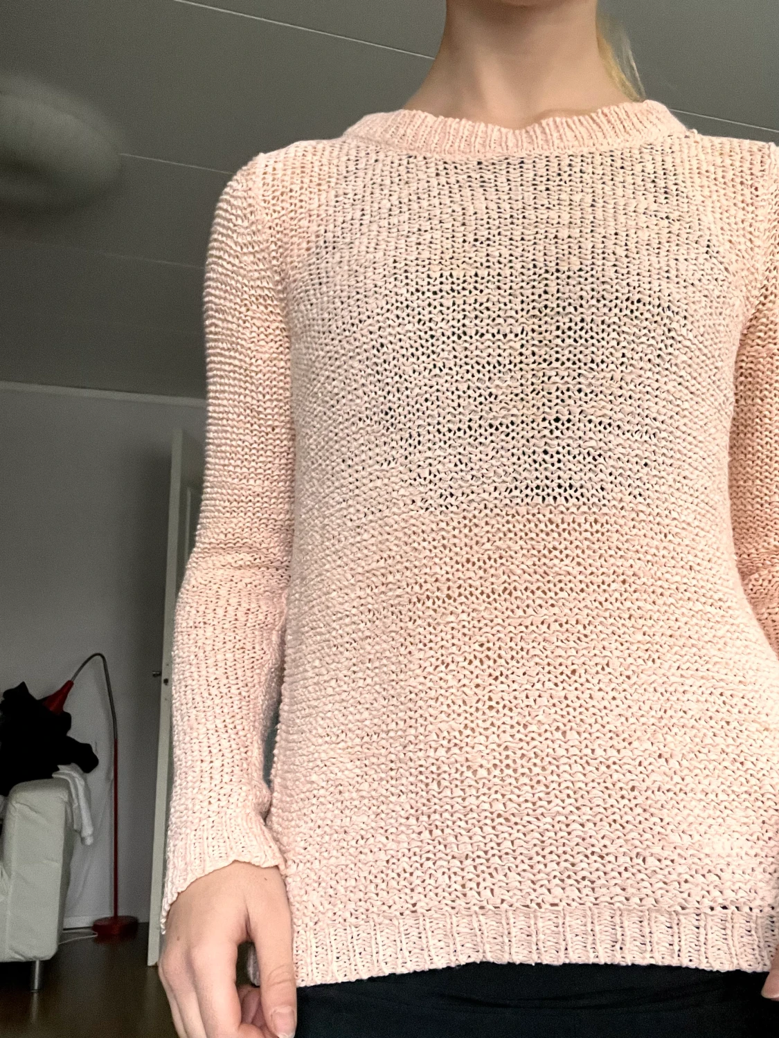 stickad långärmad tröja