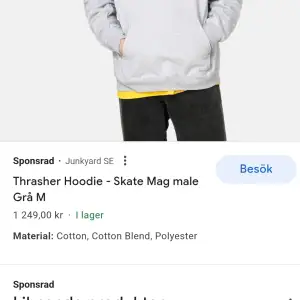 Säljer min trasher hoodie som inte längre kommer till användning, har haft den i ett år men har knappt används. Kan skicka fler bilder vid intresse. Pris går att diskutera 