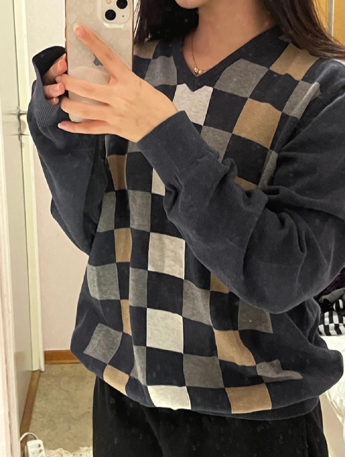 rutig sweatshirt - 90