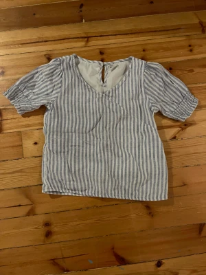 Tröja - Vit och ljusblå tröja från abercrombie. Bra skick. Djur i hemmet.