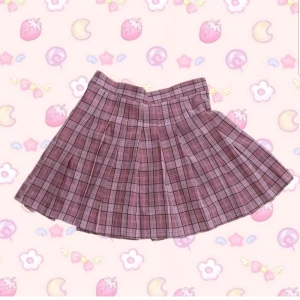 Pink plaid skirt - Pink kawaii plaid skirt in size S/M. 72-74cm waist. High waisted 💝 Message before buying please :)