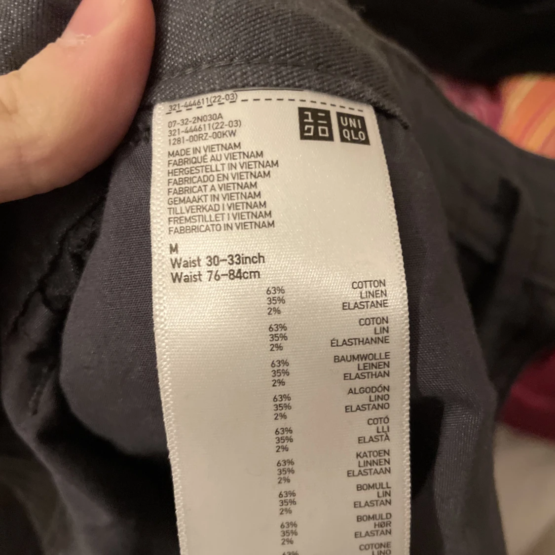 Mörk blåa linne byxor - 91