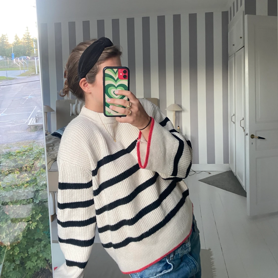 Randig stickad  - 90