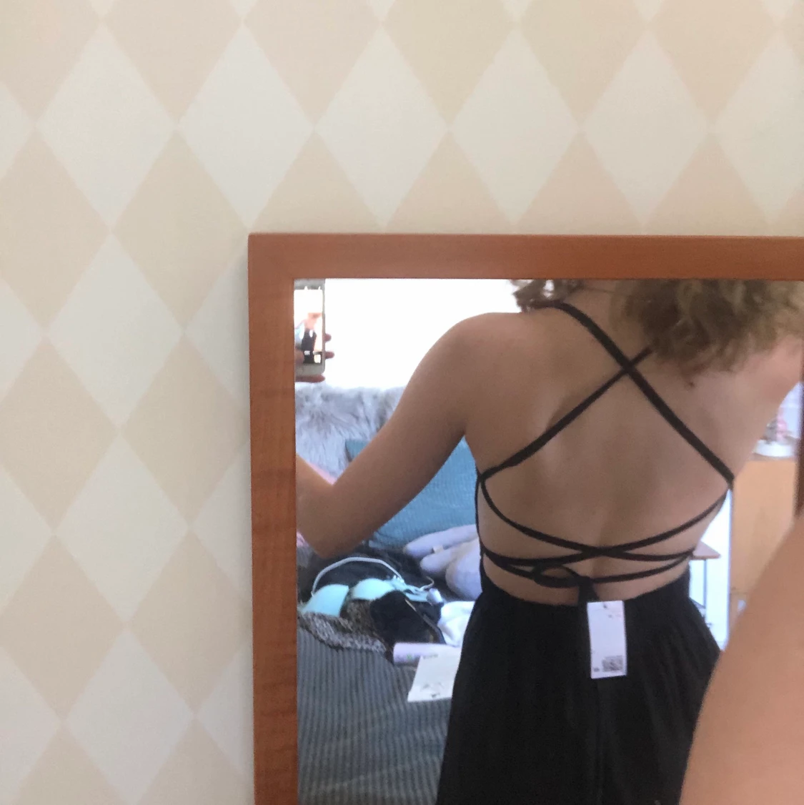 Svart linnekläning - 90