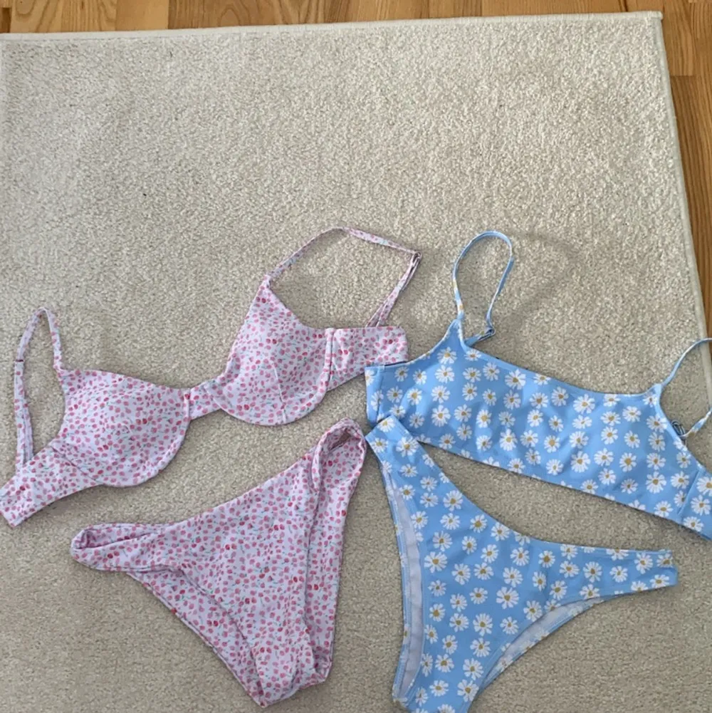 Säljer två bikinis från shein i storlek S på båda. Aldrig använda endast provade. Säljer då dom inte passade. Båda för 100kr + frakt eller en för 60kr/st + frakt. Övrigt.