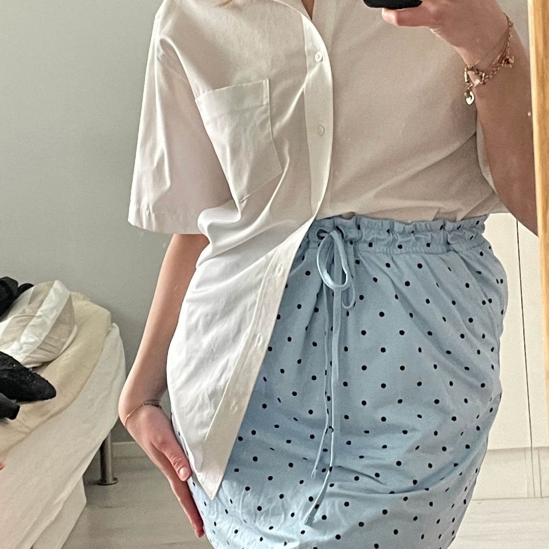 Prickig blå kjol - 90