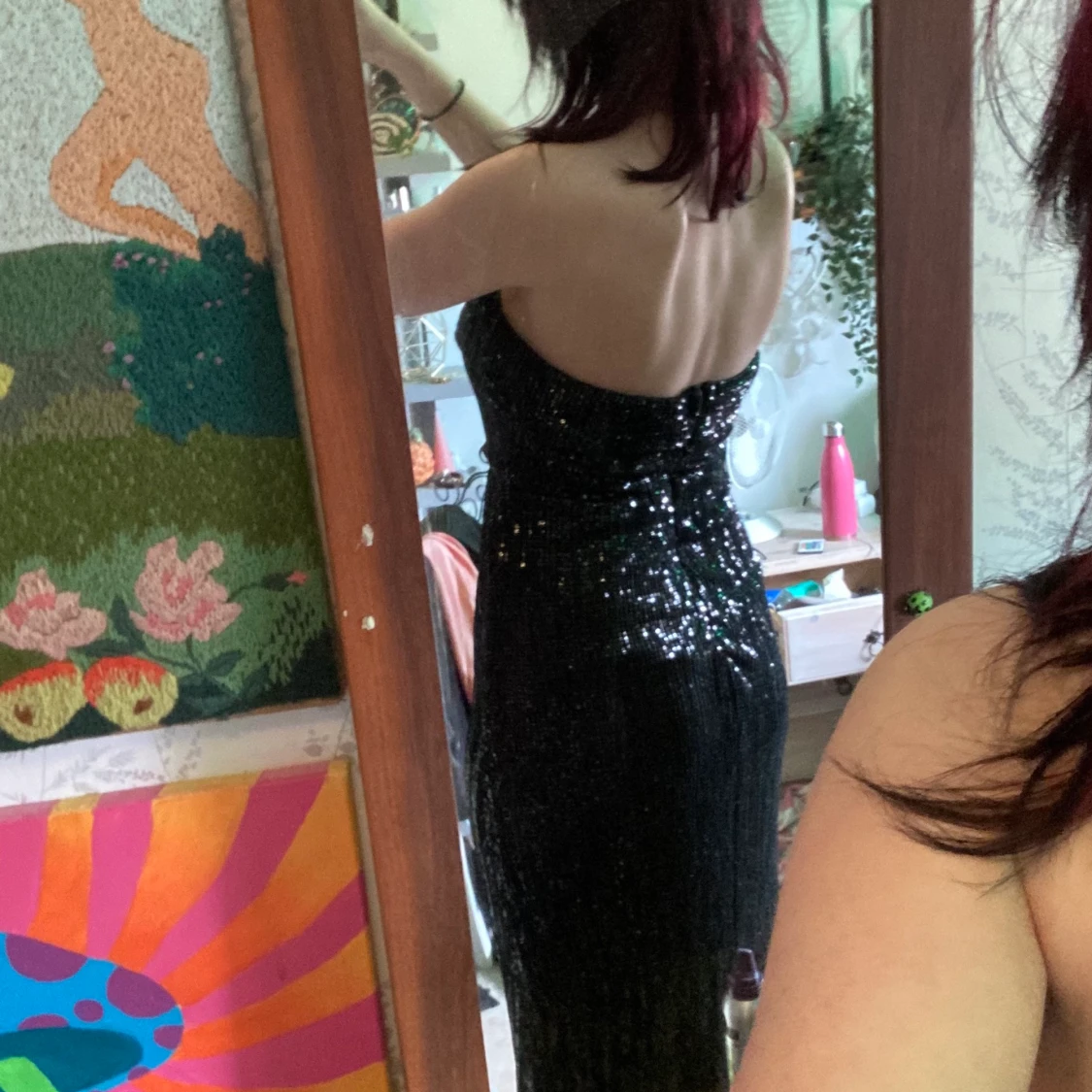 Svart Glittrig långklänning  - 90