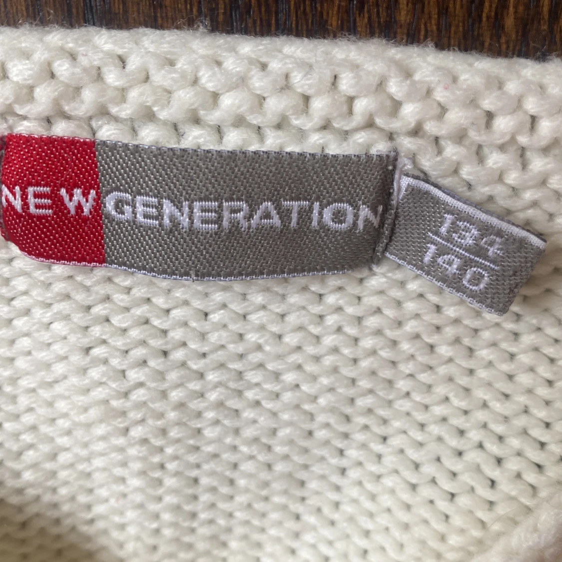 Stickad tröja, vit/beige - 91