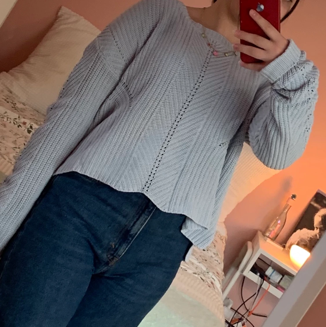 oversized stickad tröja - 91