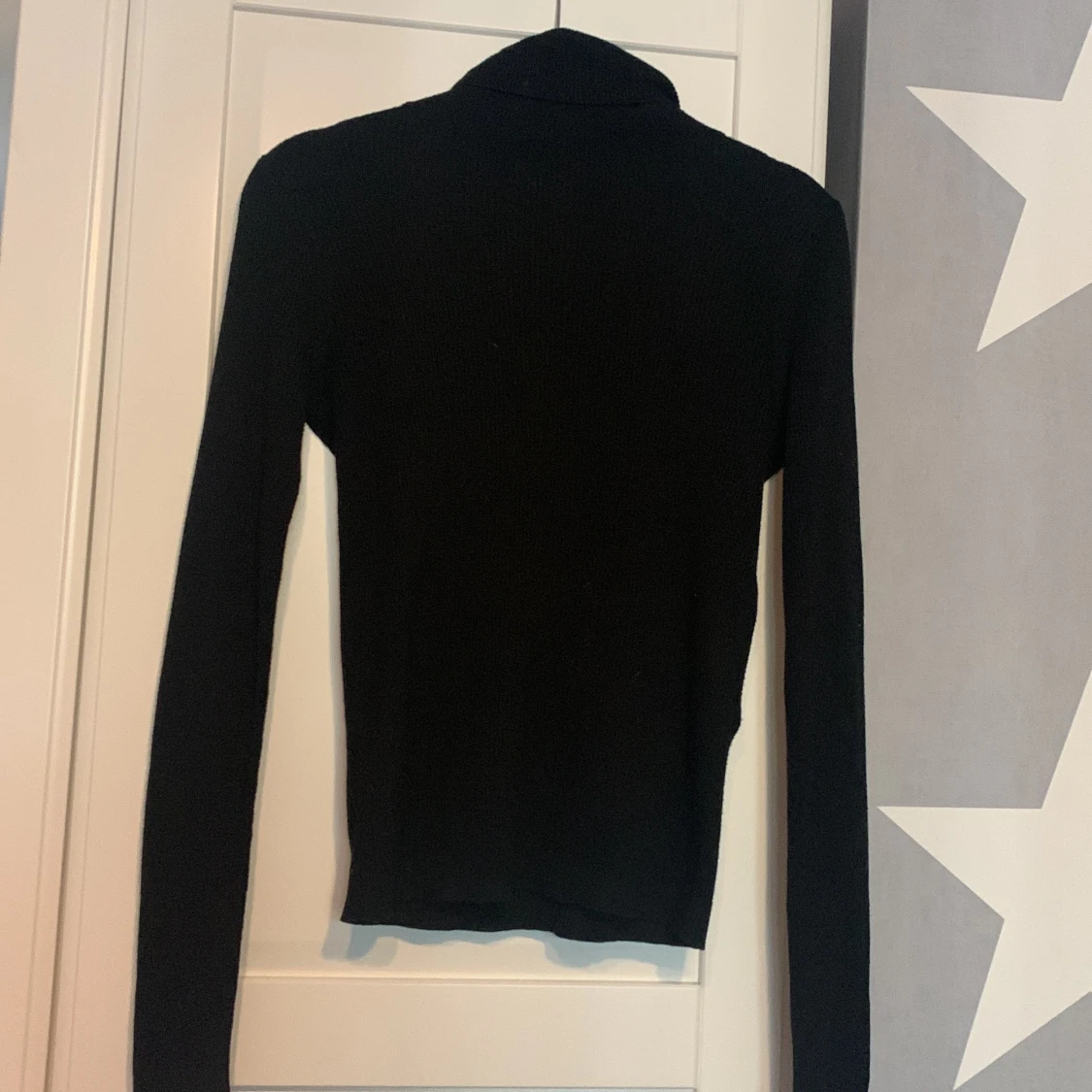 Svart lågärmad polo tröja  - 90