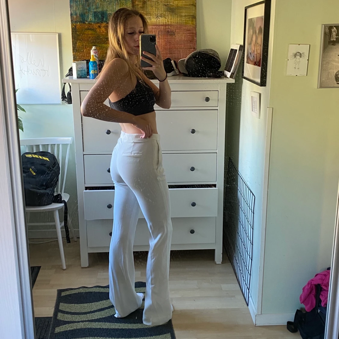 Vita kostymbyxor  - 90