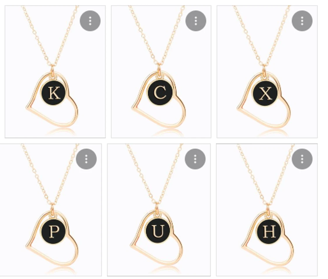 Elegant Hjärta Halsband med Bokstav 