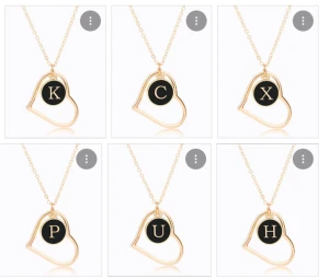 Elegant Hjärta Halsband med Bokstav  - 89kr/st  Samma frakt 