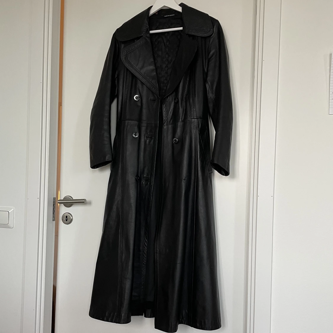 Vintage läder trenchcoat 
