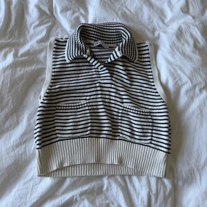 stickad randig väst - använd en gång