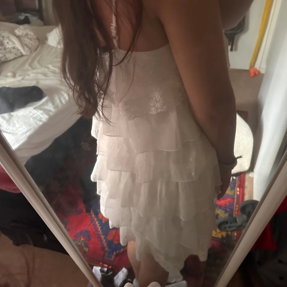 Vit volang klänning - 91