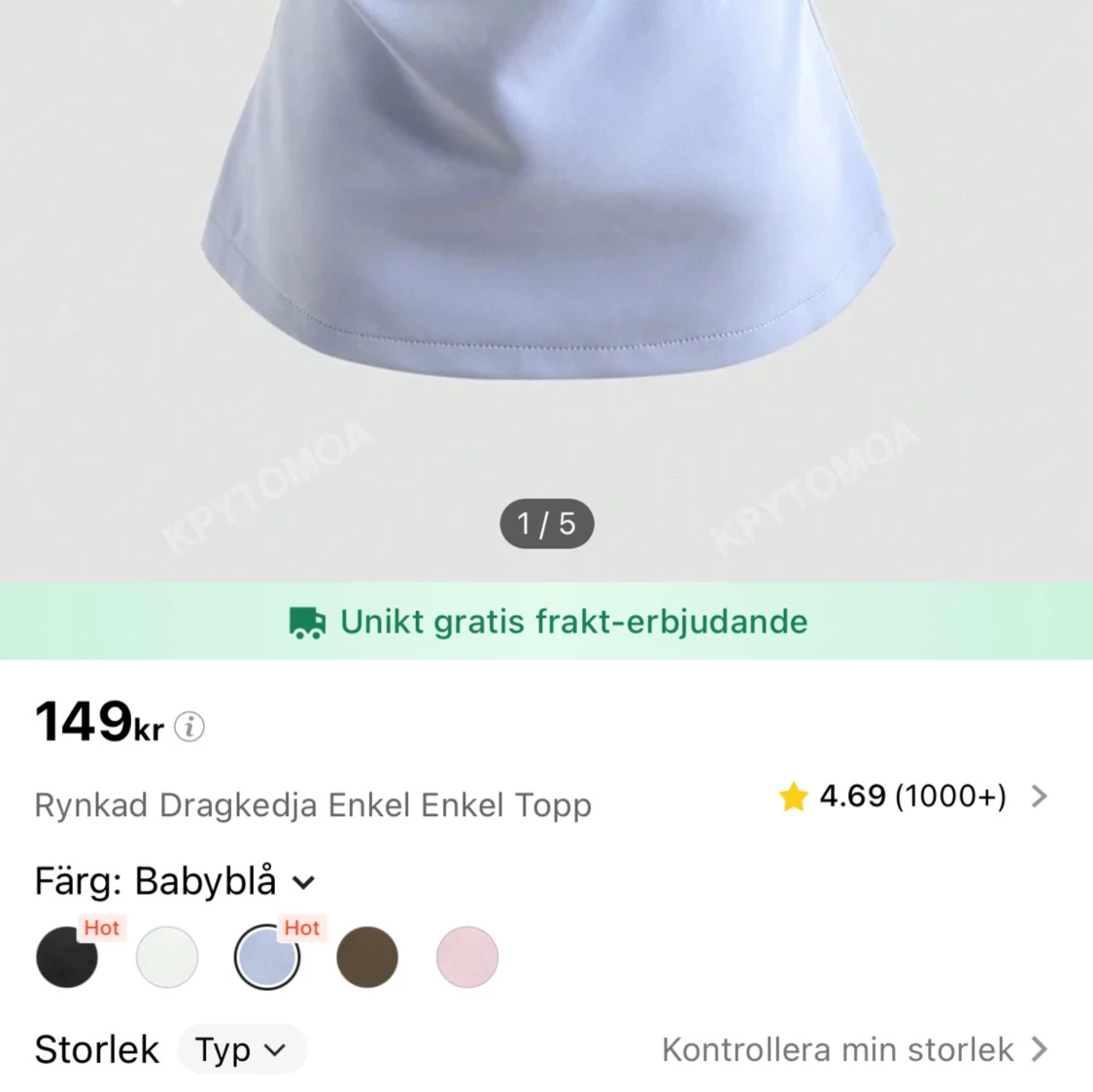 ljusblå bandeau topp🦋🩶 - 92