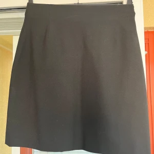 Svart kjol från L.O.G.G. - Säljer en stilren svart kjol från L.O.G.G. Kjolen är i storlek 32 och har en enkel och klassisk design. Den är perfekt för både vardag och fest. Kjolen har en dragkedja bak för enkel på- och avtagning. Materialet är bekvämt och består av polyester, viskos och elestan. 