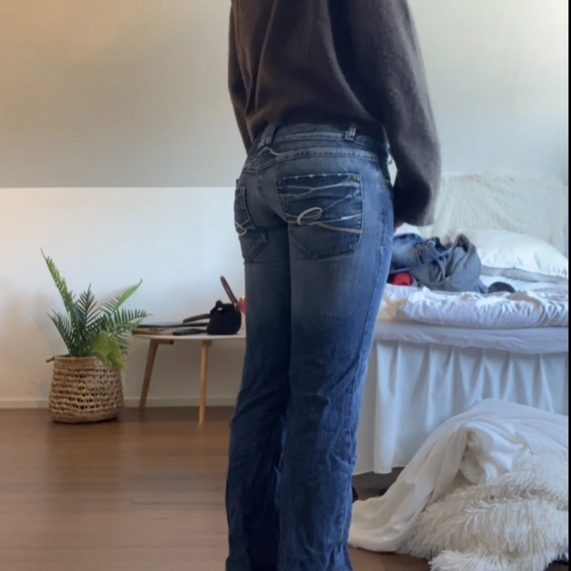 Lågmidjade bootcut jeans - 90