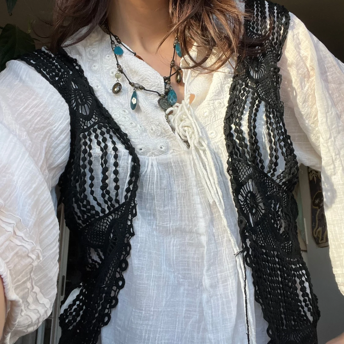 Svart spetsväst - 91