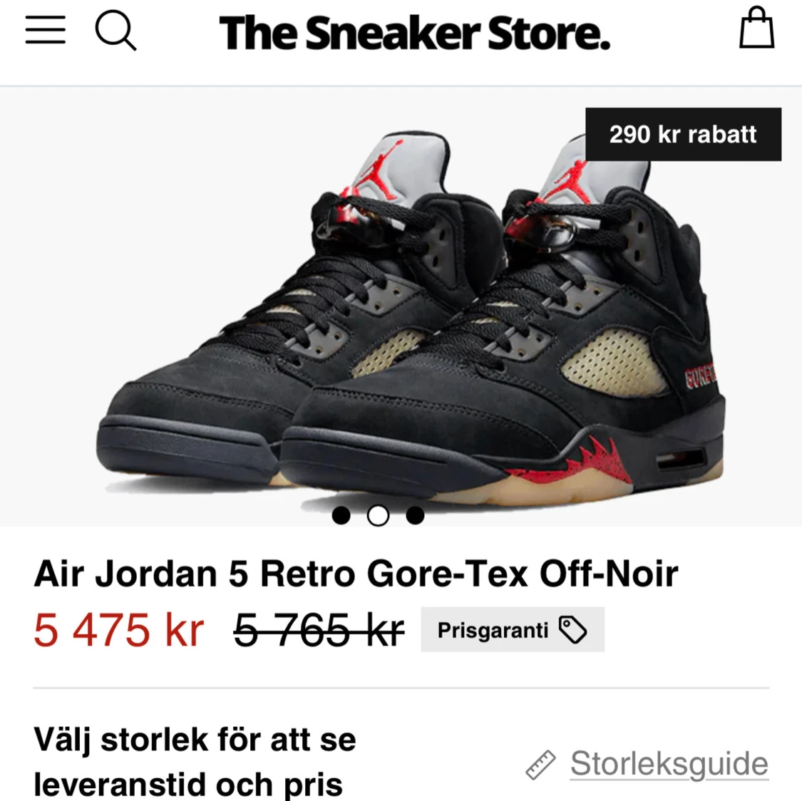 Air Jordan 5 Retro Gore-Tex Off-Noir - 91