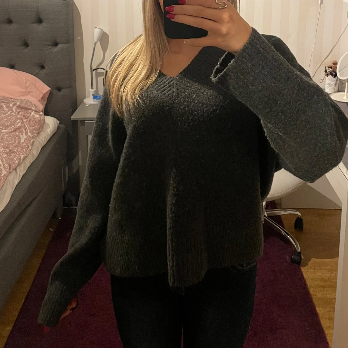 Mörkgrå stickad tröja från Zara