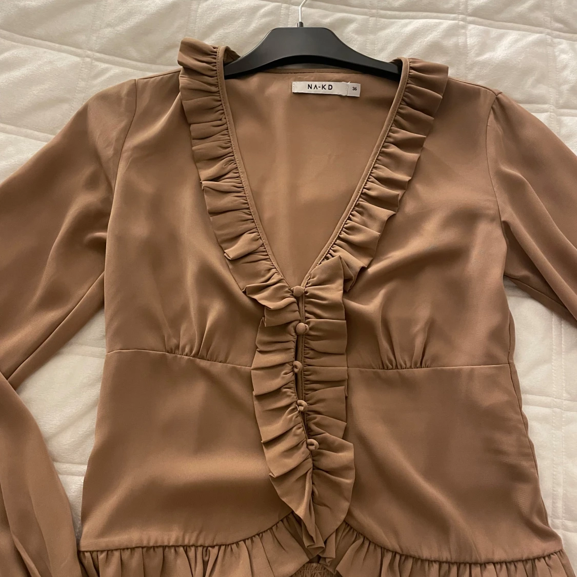Beige/brun blus  - 90