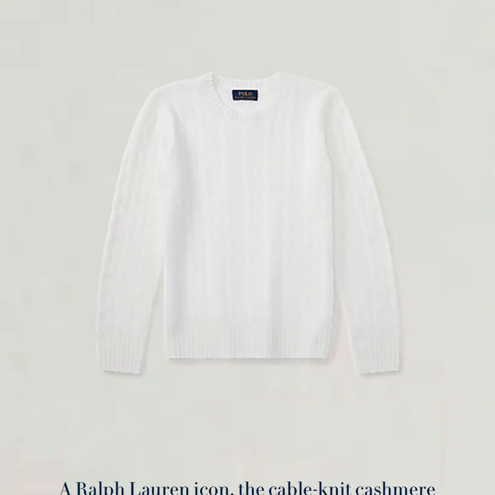 Säljer denna 100% cashmere tröja från Ralph Lauren i 10/10 skick, inga defekter. Står 170 på den men hade sagt att det är en S. Nypris 3995, mitt pris 3000. Hade kunnat gå ner i pris vid snabb affär. Säljer den då jag inte använder den längre😊. Tröjor & Koftor.