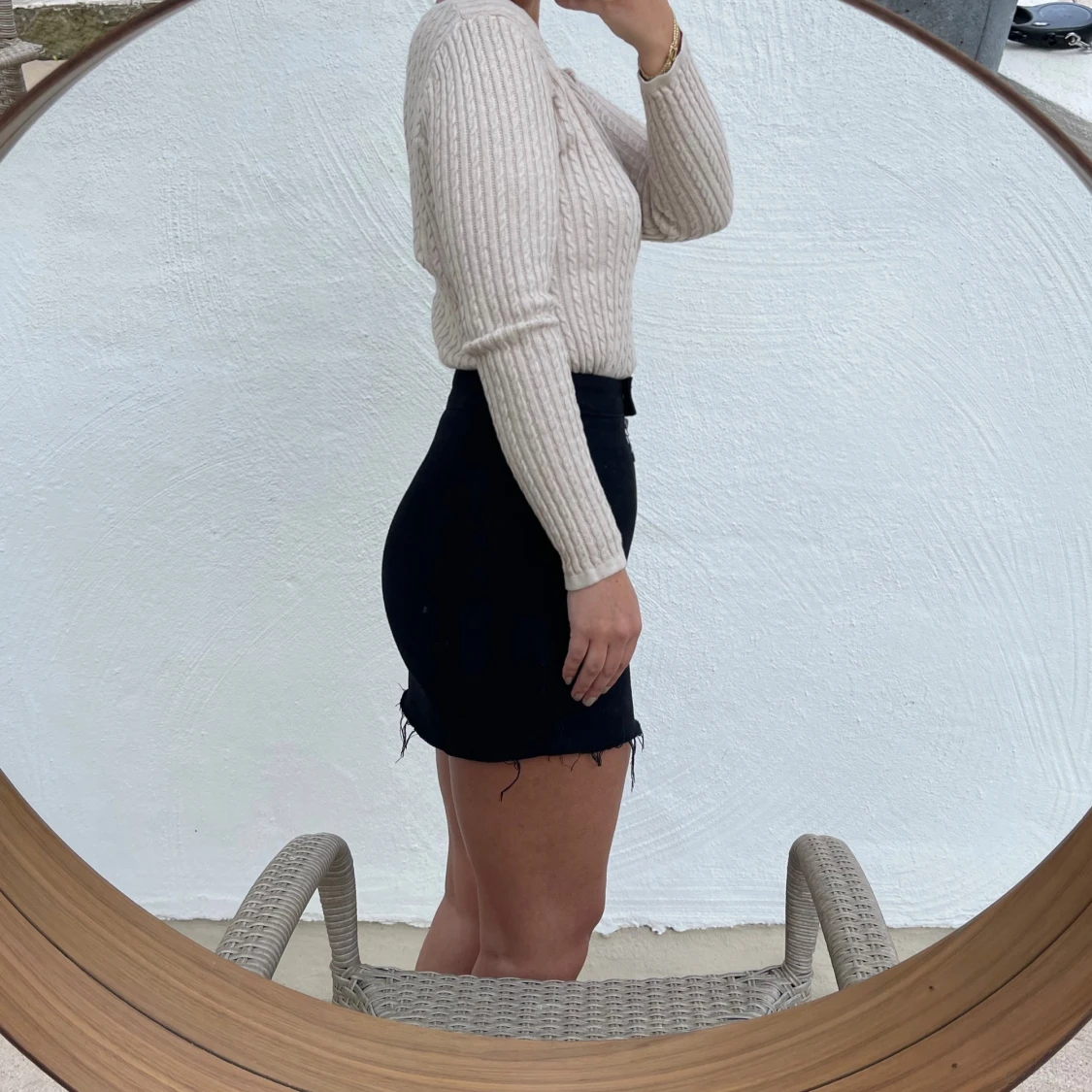 Svart kjol med dragkedja - 90