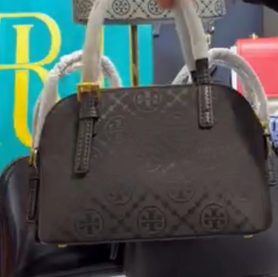 Mönstrad handväska med logotyp & tory burch - 1