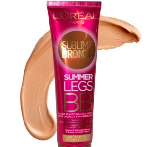 Ny! L'Oréal Paris Sublime Bronze Summer Legs BB - L'Oréal Paris Sublime Bronze Summer Legs BB är en 5-i-1 tonad kräm för benen. Den ger en omedelbar skönhetsförbättring med en solkysst look. Perfekt för ljus till medium hudton. Enkel att applicera och tvättas av med vatten. Utgått ur sortimentet så svår att få tag på. 