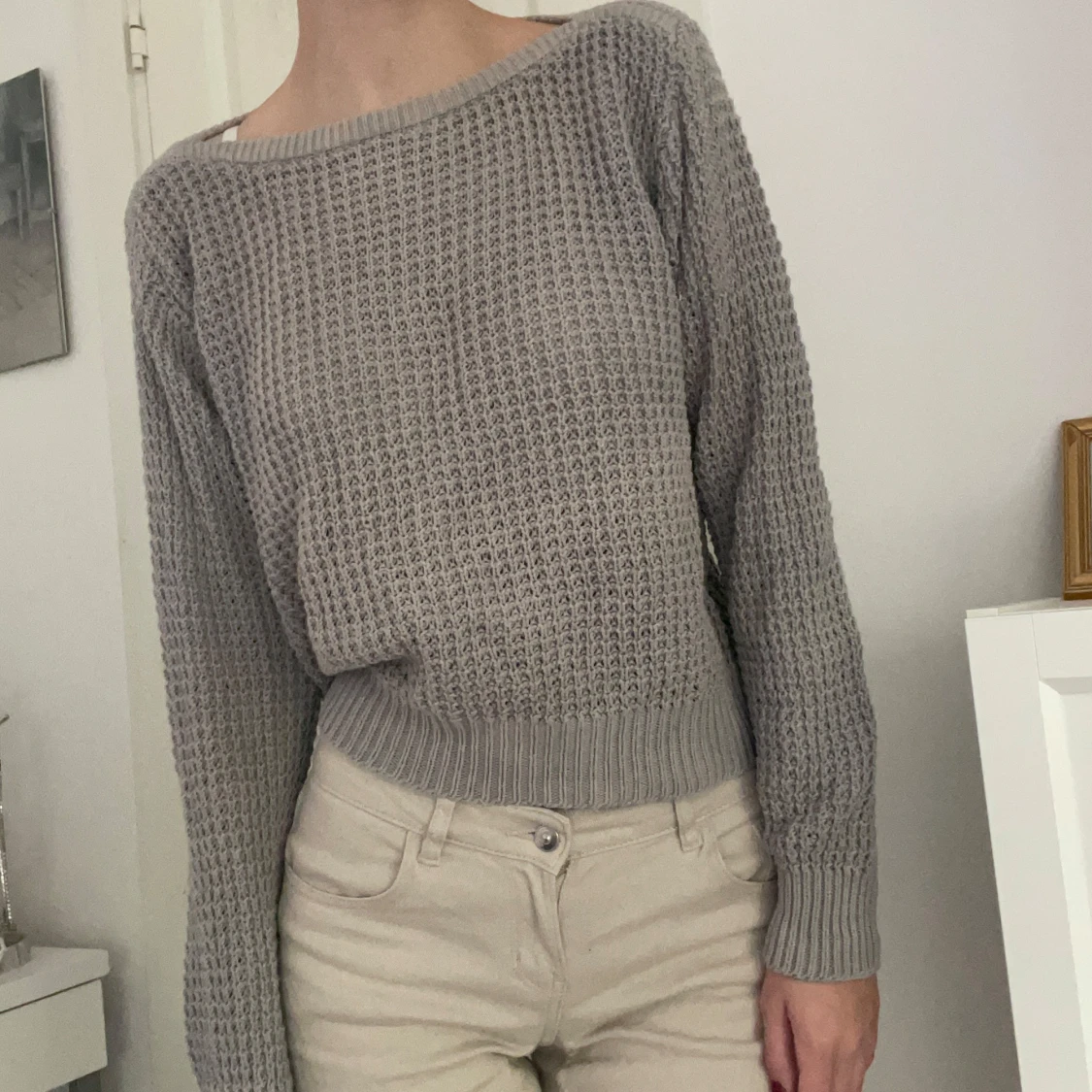 Stickad bomull tröja/sweater 34/36 - 90