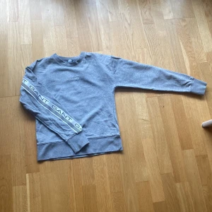 Grå sweatshirt från GANT - Säljer en stilren grå sweatshirt från GANT med broderad logga på bröstet, även GANT skrivet på baksidan ärmarna. Storlek: XS. Material 87% bomull, 13% polyester. Lite använd.