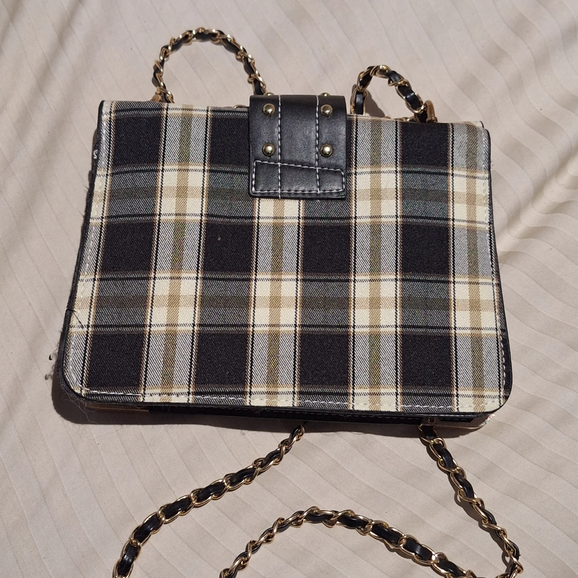 Liten rutig handväska  - 1